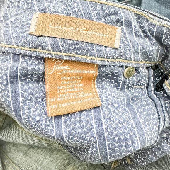 Paige Laurel Canyon Flare Leg Dark Wash Denim Jeans Size 28 - Picture 5 of 9